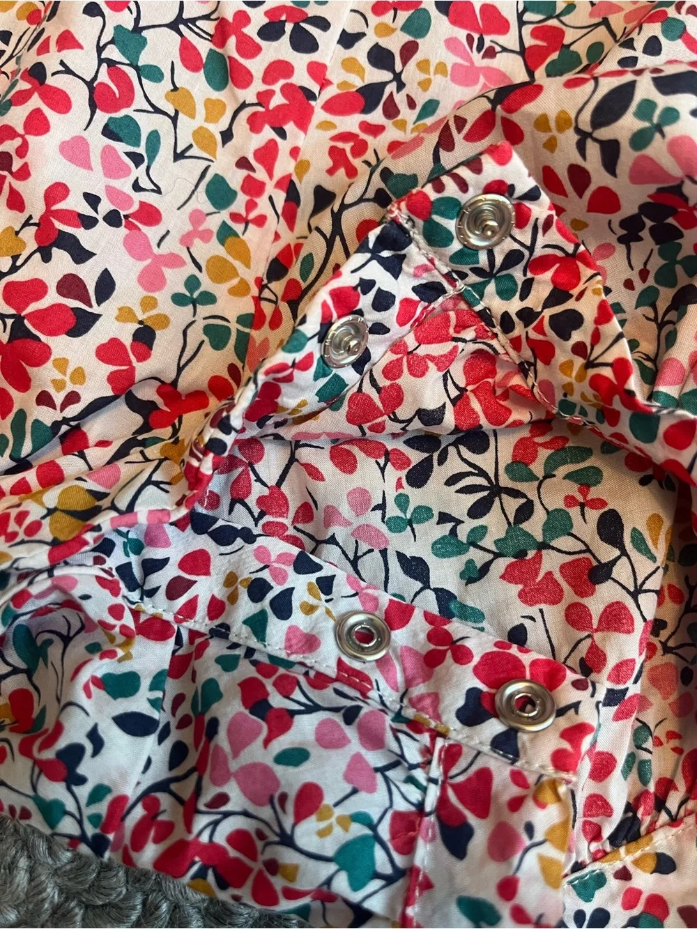 JACADI Floral Bubble Dress - Pink, Yellow & Teal Floral Print